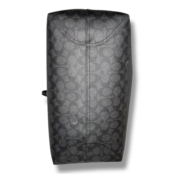 NWOT COACH City Tote Bag In Signature Canvas Gunmetal/Charcoal/Black - Picture 9 of 13